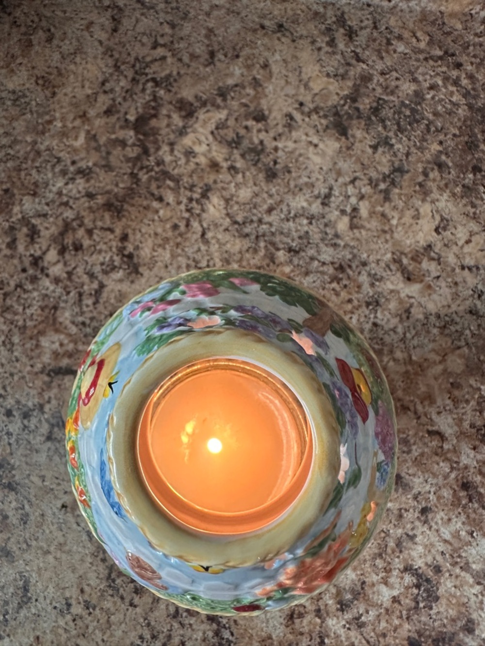 Mini Jar Springtime Flowers, Birds, Bunny & White Picket Fence Topper Shade  - Picture 7 of 9